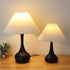 Modern Minimalist Gourd Folding Lampshade Metal Fabric 1-Light Table Lamp For Bedroom