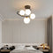 Modern Mid-century Arc Copper Glass Magic Bean 4/5/7-Light Semi-Flush Mount Ceiling Light For Bedroom