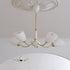 Contemporary Vintage Cream Branch Flower Brass Glass 3/5/8 Light Chandelier For Living Room