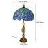 Traditional Tiffany Vintage Baroque Round Stained Glass 2-Light Table Lamp For Bedroom