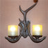 Traditional Vintage Resin Antler Glass 1/2 Light Wall Sconce Lamp For Hallway