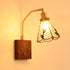 Contemporary Retro Square Cone All Copper Wood Glass 1-Light Wall Sconce Lamp For Living Room