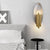Contemporary Luxury Oval Gold Foil Texture Metal Tube 2-Light Wall Sconce Lamp For Dining Room