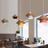 Modern Minimalist Macaron Disc Round Wooden Iron 1-Light Pendant Light For Living Room