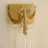 Modern Art Deco Brass Crystal Tassel 1-Light Wall Sconce Lamp For Living Room