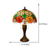 Traditional Tiffany Rose Umbrella Resin Stained Glass 2-Light Table Lamp For Bedroom