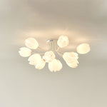 Modern Art Deco Tulip Flower Design 3/7/11/13 Light Semi-Flush Mount Ceiling Light For Living Room