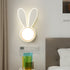 Contemporary Creative Rabbit Round Acrylic LED Wall Sconce Lamp For Bedroom