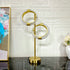 Modern Luxury Circle Electroplated Iron LED Table Lamp For Bedroom