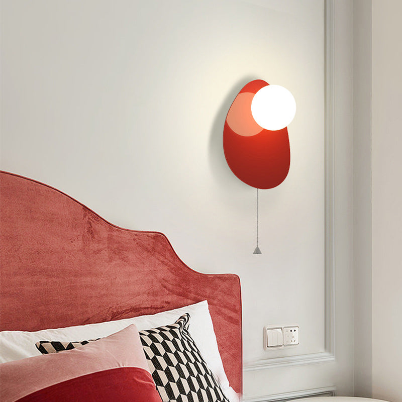 Contemporary Creative Irregular Oval Iron Plastic 1-Light Wall Sconce Lamp For Bedroom