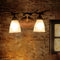 Traditional Vintage Antler Iron Resin Faux Parchment Shade 2-Light Wall Sconce Lamp For Living Room