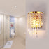 Modern Luxury Half Round Octagonal Beads Stainless Steel Crystal 1-Light Wall Sconce Lamp For Living Room