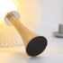 Traditional Japanese Pleated Fabric Shade Wood Column Base LED USB Table Lamp For Bedroom