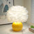 Contemporary Creative Feather Round Base Glass Goose Feather LED Table Lamp For Bedroom