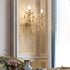 Traditional European Glass Crystal Candelabra Hardware 1/2-Light Wall Sconce Lamp For Living Room