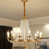 Contemporary Luxury Iron Round Frame Candelabra Crystal Bead 6/8/10/12-Light Chandelier For Living Room