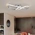 Modern Minimalist Spiral Twisted Aluminum Silicone LED Semi-Flush Mount Ceiling Light For Bedroom