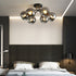 Contemporary Luxury Branch Round Ball Iron Glass 4/6/8 Semi-Flush Mount Ceiling Light For Bedroom