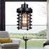 Contemporary Industrial Openwork Cylinder Iron 1-Light Pendant Light For Living Room