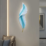 Contemporary Creative Resin Imitation Peacock Feather LED Waterproof Wall Sconce Lamp For Living Room