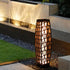 Modern Minimalist Solar Quartet Iron Rattan Woven LED Standing Floor Lamp For Outdoor Patio