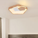 Contemporary Scandinavian Log Ring Acrylic LED Flush Mount Ceiling Light For Bedroom