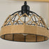 Traditional Vintage Half Round Wood Iron Hemp Rope 1-Light Wall Sconce Lamp For Bedroom