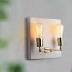 Contemporary Scandinavian Square Iron Cement Plaster 2-Light Wall Sconce Lamp For Living Room