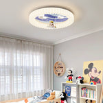 Contemporary Creative Astronaut Round Iron Acrylic LED Flush Mount Ceiling Light For Bedroom