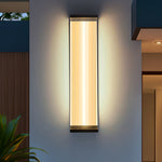 Modern Minimalist Waterproof Rectangular Stainless Steel Acrylic LED Outdoor Wall Sconce Lamp For Outdoor Patio