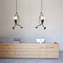 Contemporary Creative Hanging Figurine Iron Resin 1/3 Light Chandelier For Living Room