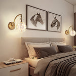 Modern Minimalist Round Ball Antler Iron Glass LED Wall Sconce Lamp For Living Room