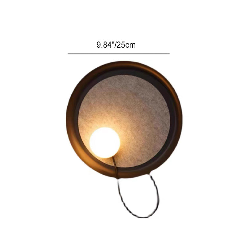 Contemporary Nordic Disc Orb Iron Glass 1-Light Wall Sconce Lamp For Living Room