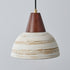 Contemporary Vintage Dome Brass Wood Ceramic 1-Light Pendant Light For Living Room