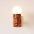 Traditional Vintage Wood Beam Glass Ball Shade 1-Light Wall Sconce Lamp For Living Room