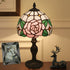 Traditional Tiffany Dome Rose Zinc Alloy Stained Glass 1-Light Table Lamp For Bedroom