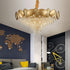 Modern Luxury Stainless Steel Titanium Frame Crystal Beaded 11/15-Light Chandelier For Living Room