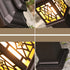 Traditional Chinese Waterproof Palace Roof Rectangular Pillar Aluminum Glass 1-Light Outdoor Lawn Landscape Light For Garden