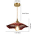 Traditional Vintage Lotus Leaf Glass Brass 1-Light Pendant Light For Living Room