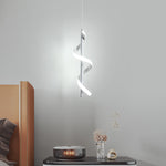 Modern Minimalist Aluminum Spiral Strip Silicone LED Pendant Light For Living Room