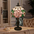 Traditional Tiffany Dome Rose Zinc Alloy Stained Glass 1-Light Table Lamp For Bedroom