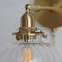 Traditional Vintage Brass Pumpkin Glass Shade 1-Light Wall Sconce Lamp For Living Room