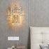 Modern Luxury Gold Stainless Steel Crystal Tassel 2-Light Wall Sconce Lamp For Living Room