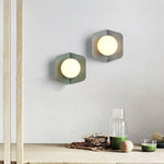 Modern Creative Hexagonal Orb Iron Glass 1-Light Wall Sconce Lamp For Bedroom