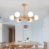 Modern Mid-century Rubberwood Branch Frame Glass Magic Bean 6/8/12-Light Chandelier For Bedroom