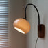 Contemporary Creative Half Round Fishing Rod Wood Glass 1-Light Wall Sconce Lamp For Bedroom