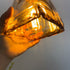 Traditional Vintage Amber Square Glass Brass 1-Light Pendant Light For Living Room