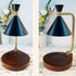 Contemporary Creative Iron Conical Shade Wooden Base 1-Light Melting Wax Table Lamp For Bedroom