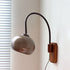 Contemporary Creative Half Round Fishing Rod Wood Glass 1-Light Wall Sconce Lamp For Bedroom