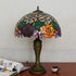 Traditional Tiffany Rose Umbrella Resin Stained Glass 2-Light Table Lamp For Bedroom